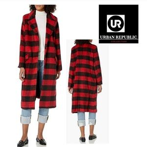 Women's Red and Black Coat